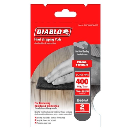 6 In. L X 4 In. W 400 Grit Silicone Carbide Final Stripping Pads 2 Pk